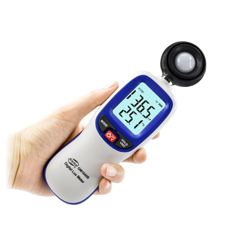 GM1040B Lux meter 200,000 Lux Light Meter Test Spectra Auto Range High Precision Digital Luxmeter Illuminometer with Bluetooth
GM1040B Lux meter 200,000 Lux Light Meter Test Spectra Auto Range High Precision Digital Luxmeter Illuminometer with Bluetooth