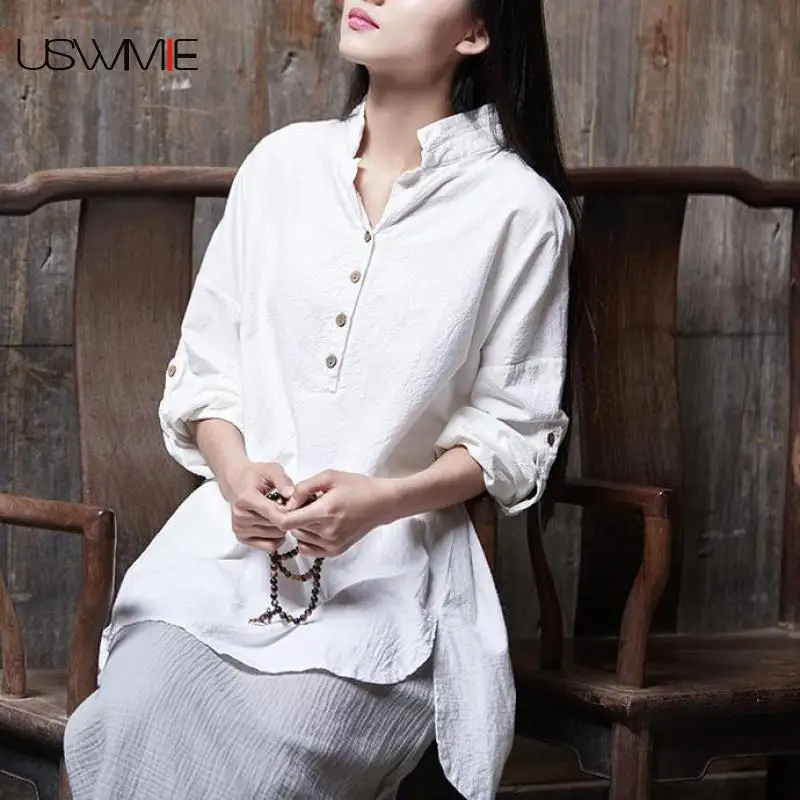 USWMIE 2018 Summer Women Blouses Literature Joker Simple Long Sleeved Turn-down Collar Solid Color Shirt Ventilate Comfort Tops
USWMIE 2018 Summer Women Blouses Literature Joker Simple Long Sleeved Turn-down Collar Solid Color Shirt Ventilate Comfort Tops