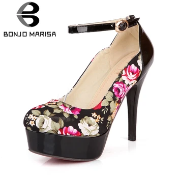 BONJOMARISA Women Flower Print Party Wedding Shoes Woman High Heel Platform Ankle Strap Buckle Up Pumps Big Size 32-42
BONJOMARISA Women Flower Print Party Wedding Shoes Woman High Heel Platform Ankle Strap Buckle Up Pumps Big Size 32-42