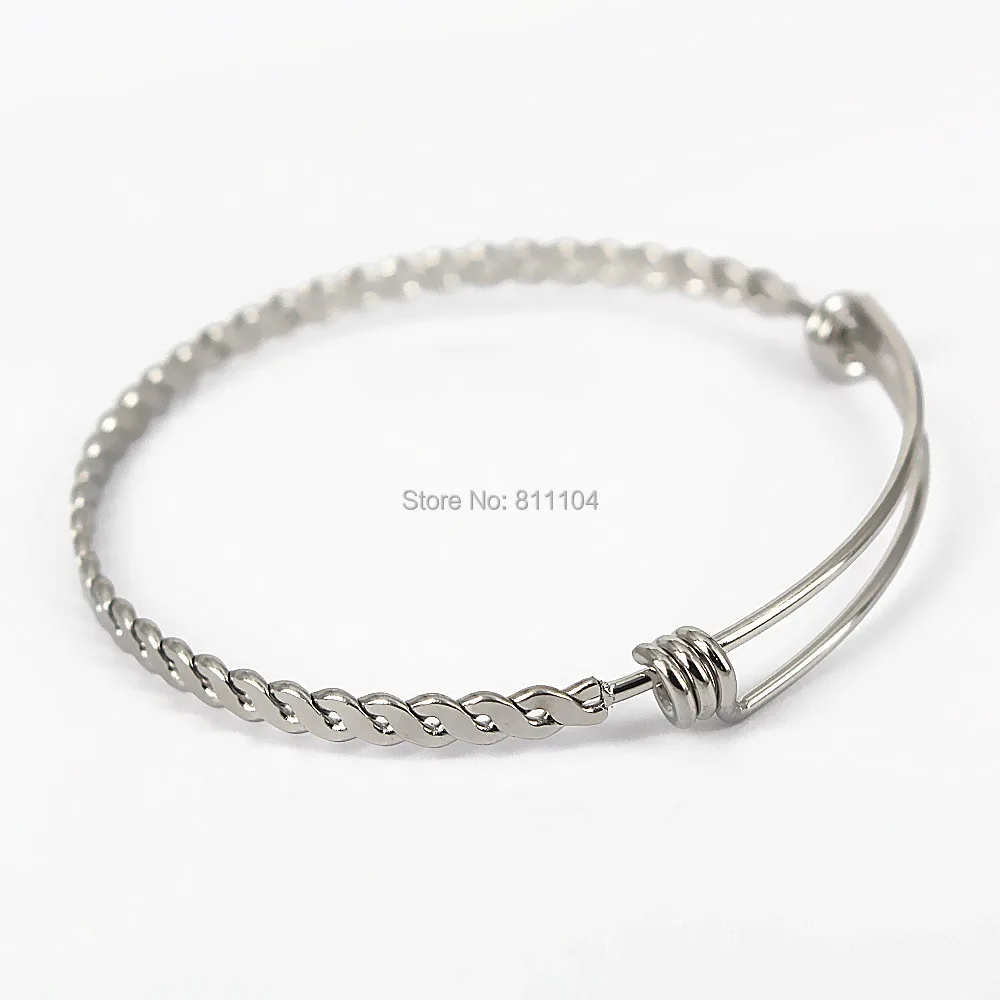 63mm Stainless Steel Adjustable Wire Bangle Findings European Charms Bracelet Bases DIY Jewelry Making Settings
63mm Stainless Steel Adjustable Wire Bangle Findings European Charms Bracelet Bases DIY Jewelry Making Settings