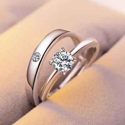 1 Set Sell adjustable lovers Zircon Engagement Rings for Women silver Color Wedding Rings Austrian Crystals Jewelry T1
1 Set Sell adjustable lovers Zircon Engagement Rings for Women silver Color Wedding Rings Austrian Crystals Jewelry T1