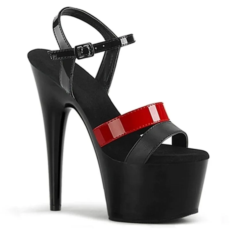 

New custom, lacquered heels, two-tone vamp 15 cm sexy model catwalk pole dancing shoes