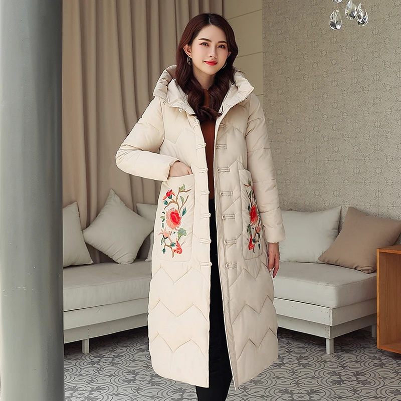 Coats Women Winter Warm Floral embroidery Hooded Pockets Jacket Casual Long Sleeves Coat Large Size
Coats Women Winter Warm Floral embroidery Hooded Pockets Jacket Casual Long Sleeves Coat Large Size