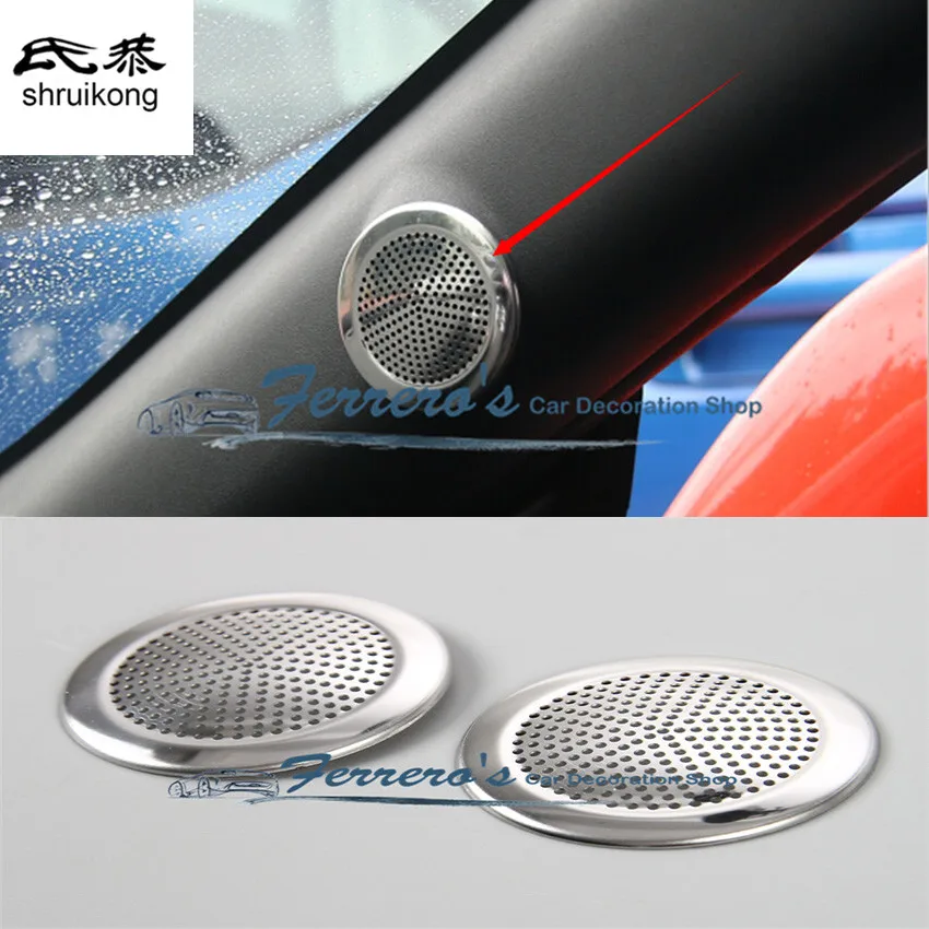 2pcs/lot Stainless steel car sticker A pillar speaker Decoration cover Sequins for 2015 2016 ford mustang car accessories
2pcs/lot Stainless steel car sticker A pillar speaker Decoration cover Sequins for 2015 2016 ford mustang car accessories