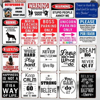 Beware of Dog Metal Sign Warning Notice Parking Only Poster Never Give Up Inspirational Text Painting Kitchen Home Decor WY73
Beware of Dog Metal Sign Warning Notice Parking Only Poster Never Give Up Inspirational Text Painting Kitchen Home Decor WY73
