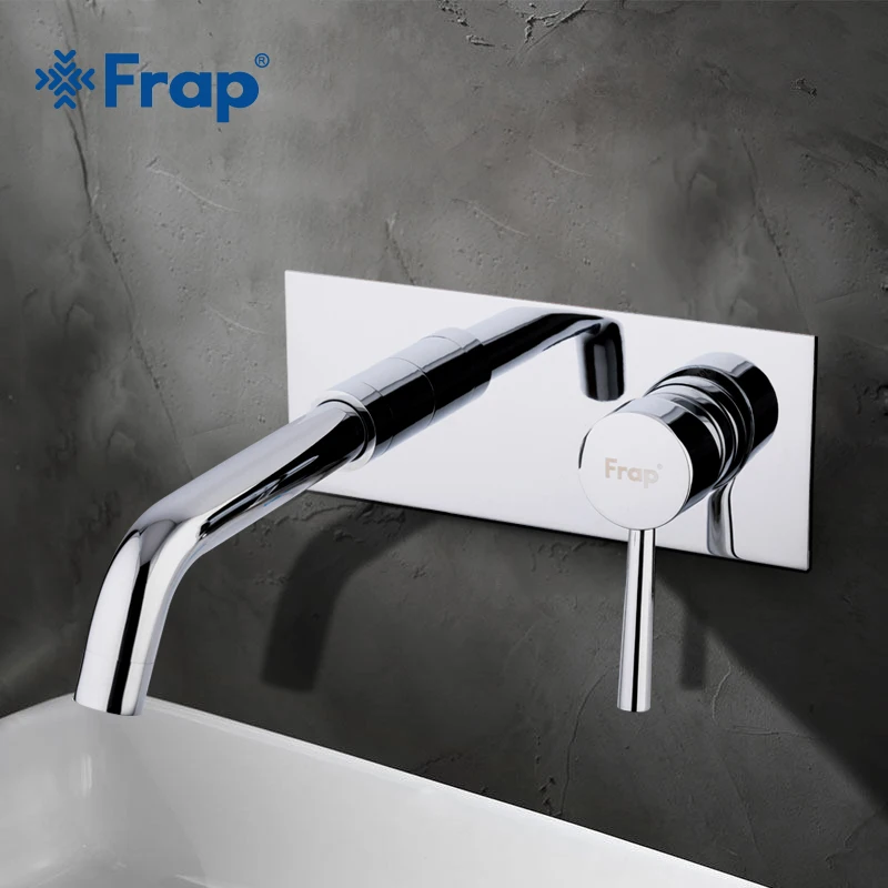 

FRAP New products Bathroom Wall Mounted Basin Faucet Square Chrome Brass Mixer Sink Tap Single Handle Bathtub Faucets Y10051