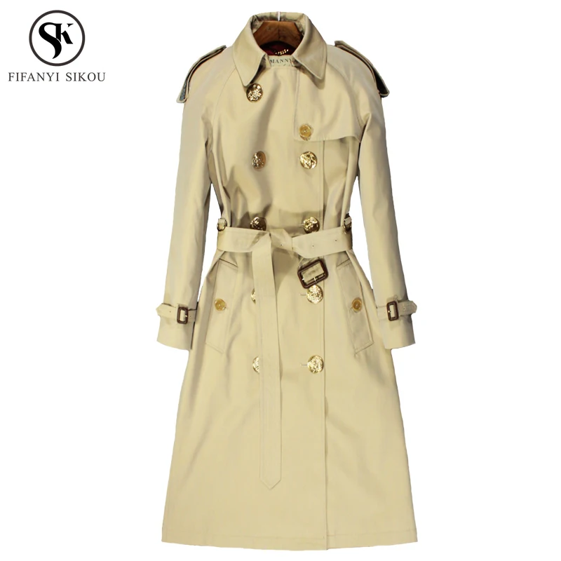 Autumn New England Style trench coat for women Classic Turn-down Collar Double Breasted High-End customization trench coat LP156
Autumn New England Style trench coat for women Classic Turn-down Collar Double Breasted High-End customization trench coat LP156
