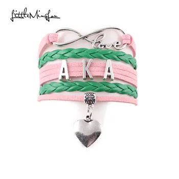 Infinity love AKA Women Bracelet Stacks heart Charm wrap bracelets & bangles for Women men leather braid jewelry accessories