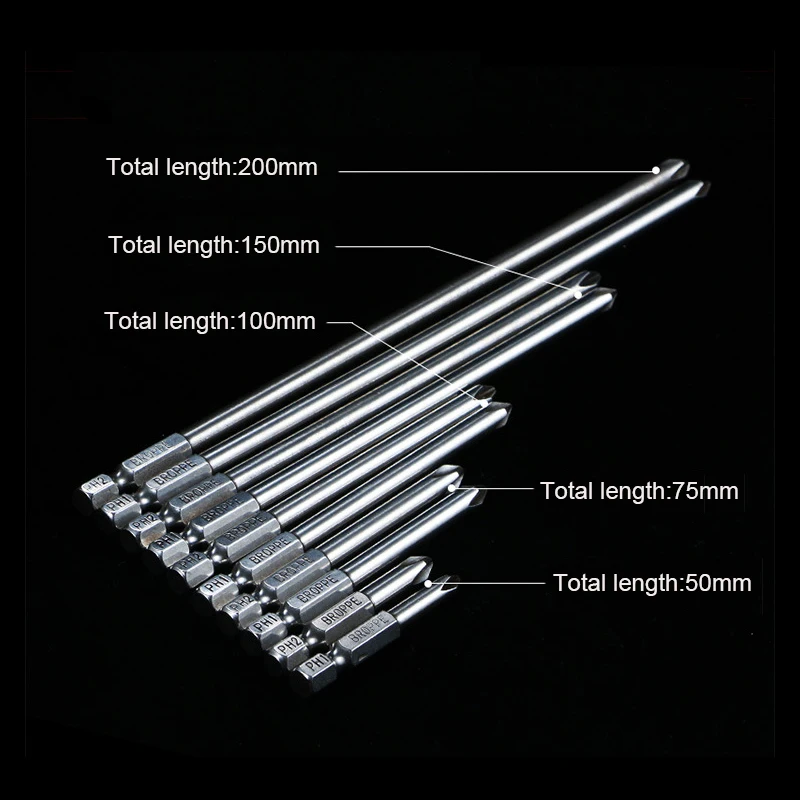 50 to 200mm Extra Long 1/4 Magnetic Electric Screwdriver Bits S2 Steel PH00 PH0 PH1 PH2 Phillips Screw Driver Set For Power Tool
50 to 200mm Extra Long 1/4 Magnetic Electric Screwdriver Bits S2 Steel PH00 PH0 PH1 PH2 Phillips Screw Driver Set For Power Tool