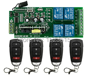 85v~250V 4CH 10A RF Wireless Remote Control Switch System teleswitch 4 transmitter & 1 receiver relay Receiver Smart Home Switch
85v~250V 4CH 10A RF Wireless Remote Control Switch System teleswitch 4 transmitter & 1 receiver relay Receiver Smart Home Switch