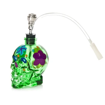 

1PC New Fashion Coloured Drawing Glass Skull Water Pipe Mini Nargile Hookah Smoking Shisha Tobacco Herb Herbal Hookah Pipes