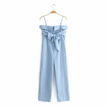 2019 Summer Spaghetti Strap Striped Jumpsuit Loose Women Long Rompers Elegant Sashes Belt Wide-Leg Jumpsuit
2019 Summer Spaghetti Strap Striped Jumpsuit Loose Women Long Rompers Elegant Sashes Belt Wide-Leg Jumpsuit