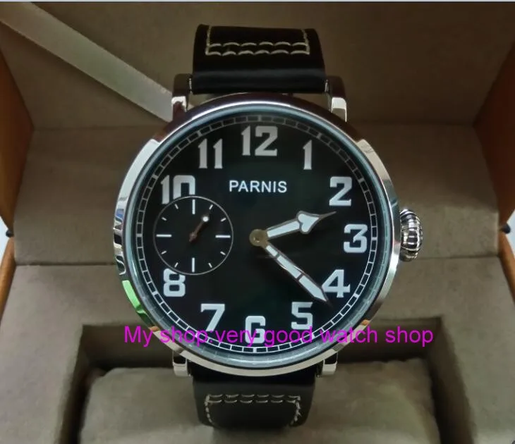 46mm parnis Black dial Asian 6497 17 jewels Mechanical Hand Wind movement men watch luminous Mechanical watches zdgd250A
46mm parnis Black dial Asian 6497 17 jewels Mechanical Hand Wind movement men watch luminous Mechanical watches zdgd250A