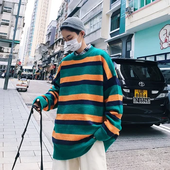 Autumn And Winter Men's Fashion Wild Personality Temperament Long-sleeved Casual Loose Striped Acrylic Round Neck Knit Sweater
Autumn And Winter Men's Fashion Wild Personality Temperament Long-sleeved Casual Loose Striped Acrylic Round Neck Knit Sweater