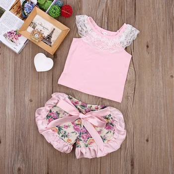 2020 Cute Pink Newborn Baby Girls Clothes Set Sleeveless Lace T-shirt+Floral Short Pants Infant Clothing Set Kids Costume Outfit
2020 Cute Pink Newborn Baby Girls Clothes Set Sleeveless Lace T-shirt+Floral Short Pants Infant Clothing Set Kids Costume Outfit