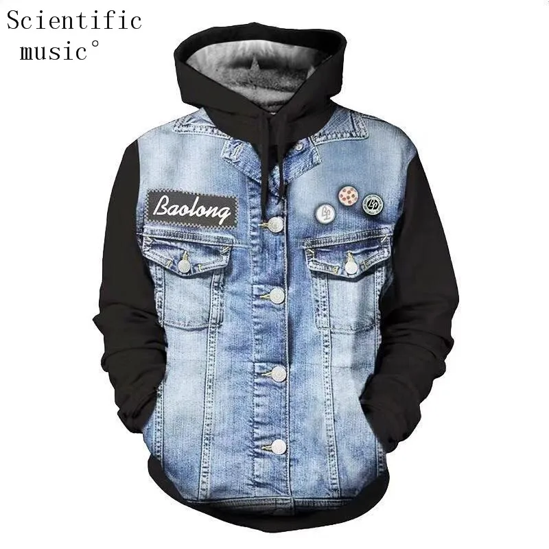 2019 3D printing imitation denim Men Hoodies Sweatshirts 3D Print Fake Denim Funny Streetwear male pullover hooded Men's tops
2019 3D printing imitation denim Men Hoodies Sweatshirts 3D Print Fake Denim Funny Streetwear male pullover hooded Men's tops