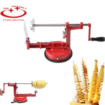 1pc Manual Spiral Potato Slicer Metal Rotate Potato Cutter Tornado Potato Machine Creative Vegetable Fruit Tools Kitchen Tool 
1pc Manual Spiral Potato Slicer Metal Rotate Potato Cutter Tornado Potato Machine Creative Vegetable Fruit Tools Kitchen Tool