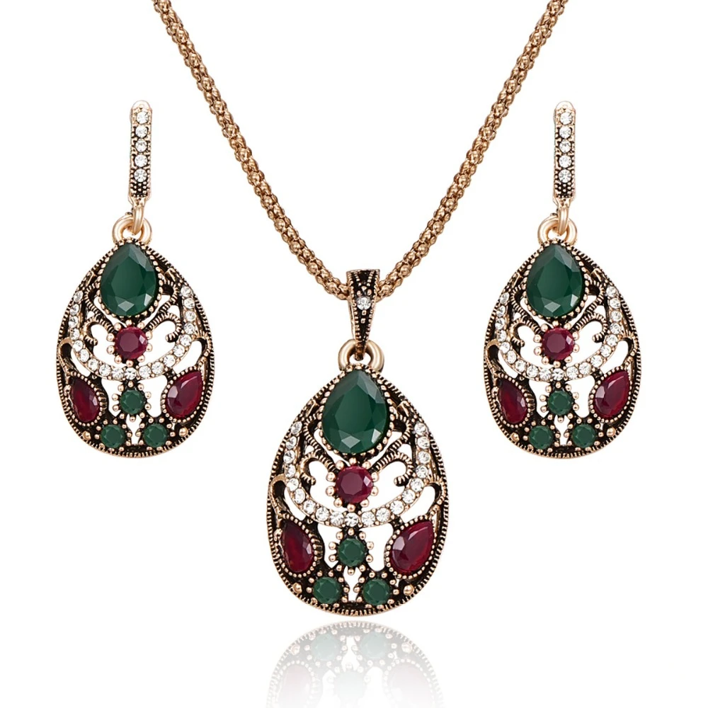 Indian Vintage Jewelry Set Elegant WaterDrop Women Jewelry Fashion Crystal Bridal Wedding Jewelry Multicolor Antique Jewelry Set
Indian Vintage Jewelry Set Elegant WaterDrop Women Jewelry Fashion Crystal Bridal Wedding Jewelry Multicolor Antique Jewelry Set