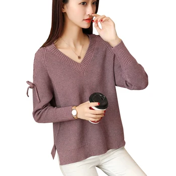 Autumn Winter Women Pullovers Sweater Casual Loose Hem Split Knitted Jumper Tops Fashion Lace Up V-Neck Warm Female Sweaters
Autumn Winter Women Pullovers Sweater Casual Loose Hem Split Knitted Jumper Tops Fashion Lace Up V-Neck Warm Female Sweaters