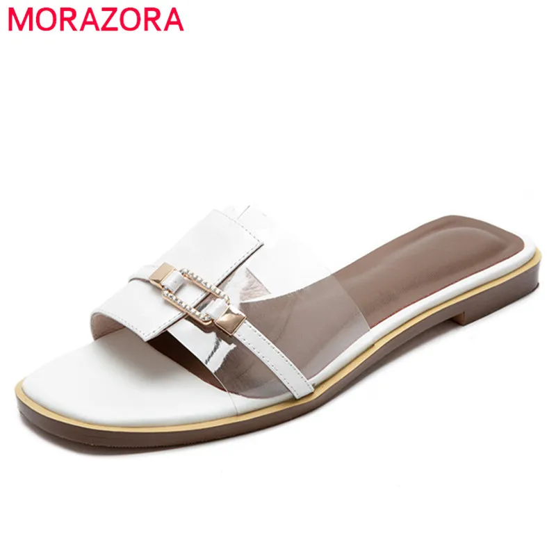MORAZORA 2019 Fashion Brand genuine leather slipper women shoes buckle crystal summer slipper popular casual flat shoes woman
MORAZORA 2019 Fashion Brand genuine leather slipper women shoes buckle crystal summer slipper popular casual flat shoes woman