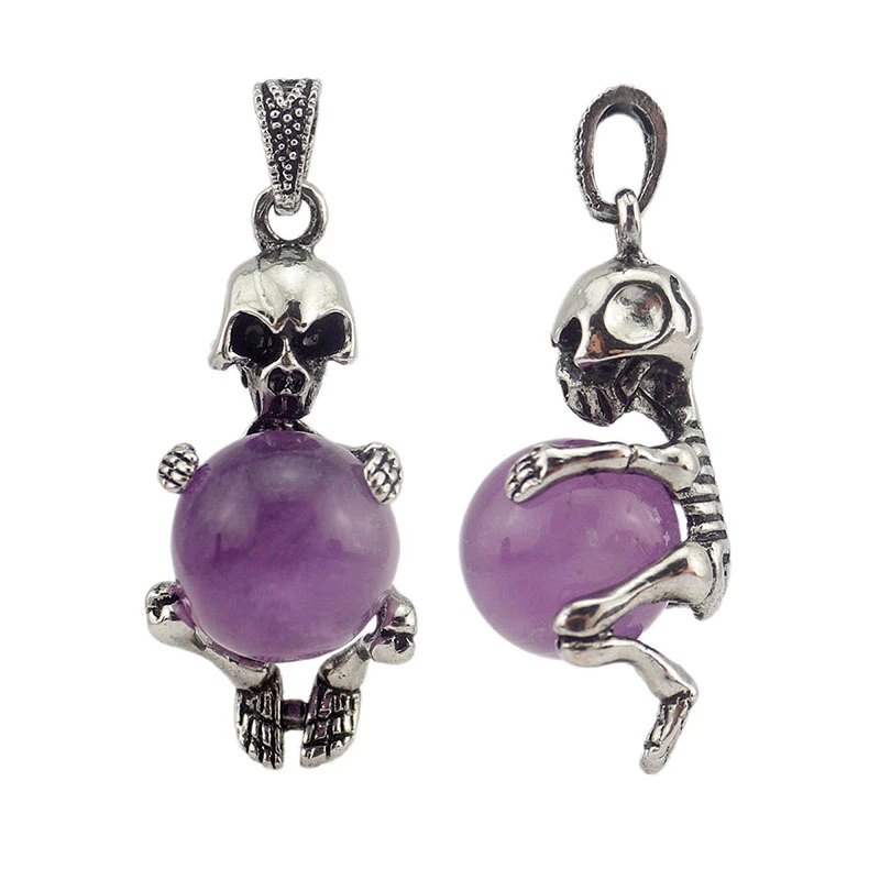 IHOMEE 1Pcs Natural Purple Crystal Skull Head Pendants Natural Quartz Pendant DIY Fit Necklaces Decoration Crafts Drop Shipping
IHOMEE 1Pcs Natural Purple Crystal Skull Head Pendants Natural Quartz Pendant DIY Fit Necklaces Decoration Crafts Drop Shipping