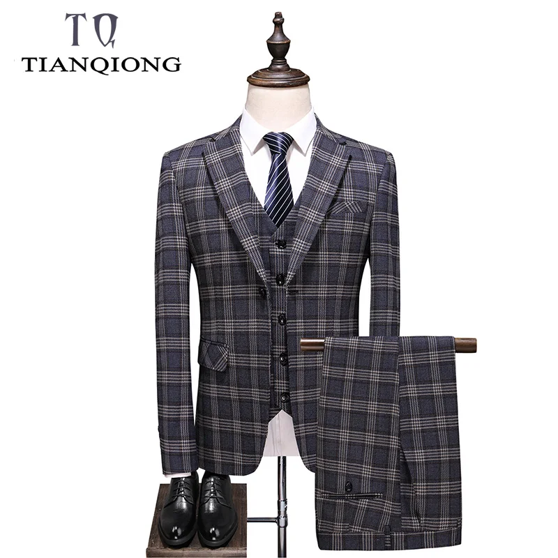 Brand Men Wedding Suits 2019 Elegance Suit for Man Khaki Plaid Costume 3 Pieces Homme Casual Suit Tuxedo Formal Business Wear
Brand Men Wedding Suits 2019 Elegance Suit for Man Khaki Plaid Costume 3 Pieces Homme Casual Suit Tuxedo Formal Business Wear