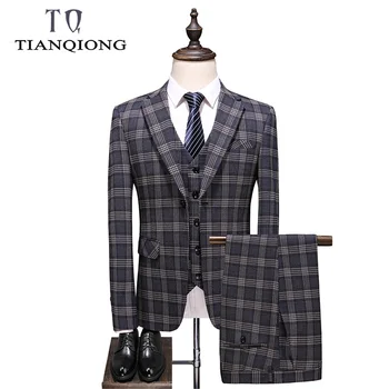 Brand Men Wedding Suits 2019 Elegance Suit for Man Khaki Plaid Costume 3 Pieces Homme Casual Suit Tuxedo Formal Business Wear
Brand Men Wedding Suits 2019 Elegance Suit for Man Khaki Plaid Costume 3 Pieces Homme Casual Suit Tuxedo Formal Business Wear