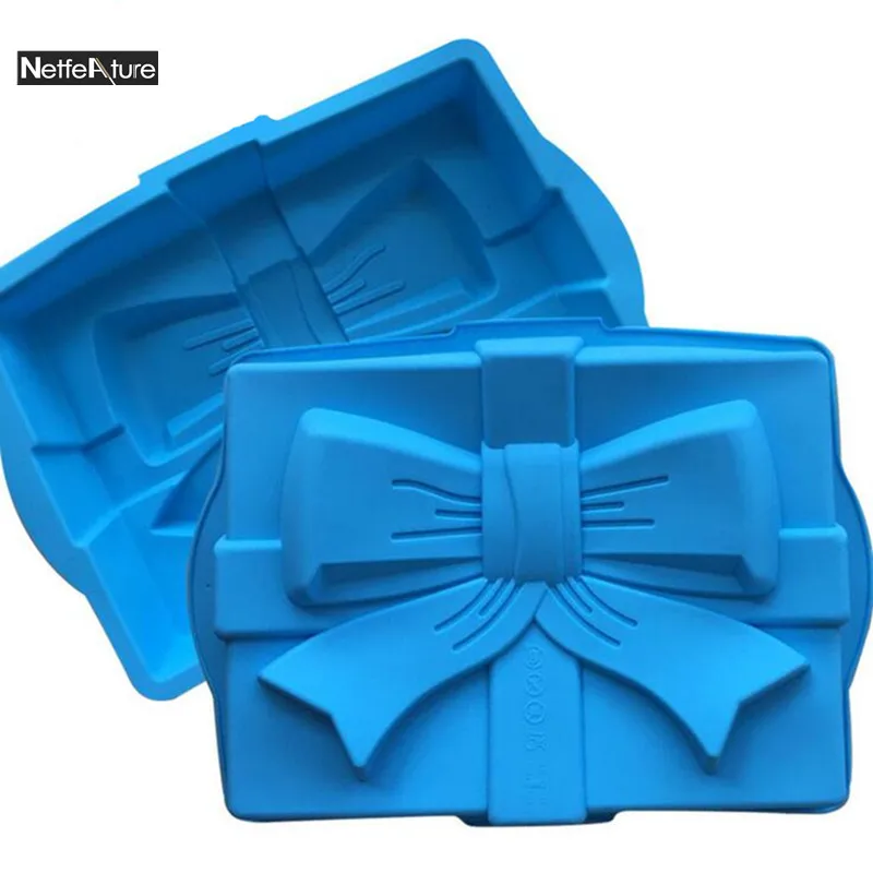 Creative Rectangle Gift Box Cake Pan 3D Silicone Cake Mold Baking Tools Bakeware Bow Tie Shape Baking Tray Dish Free Shipping
Creative Rectangle Gift Box Cake Pan 3D Silicone Cake Mold Baking Tools Bakeware Bow Tie Shape Baking Tray Dish Free Shipping