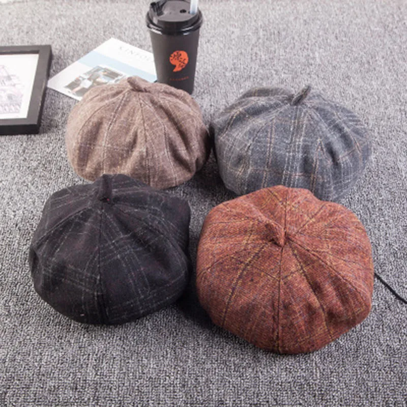 Women'S Beret New Korean Version Of Multi-Color Literary Versatile Elegant Fashion Sweet Plaid Wool Vintage Octagonal Beret Cap
Women'S Beret New Korean Version Of Multi-Color Literary Versatile Elegant Fashion Sweet Plaid Wool Vintage Octagonal Beret Cap