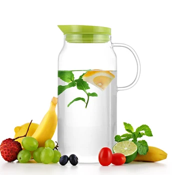 Heatproof Glass Teapot Glass Carafe with Color Lid Hot or Iced Water Pitcher Create Your Ice Water Beverages SH262-168
Heatproof Glass Teapot Glass Carafe with Color Lid Hot or Iced Water Pitcher Create Your Ice Water Beverages SH262-168