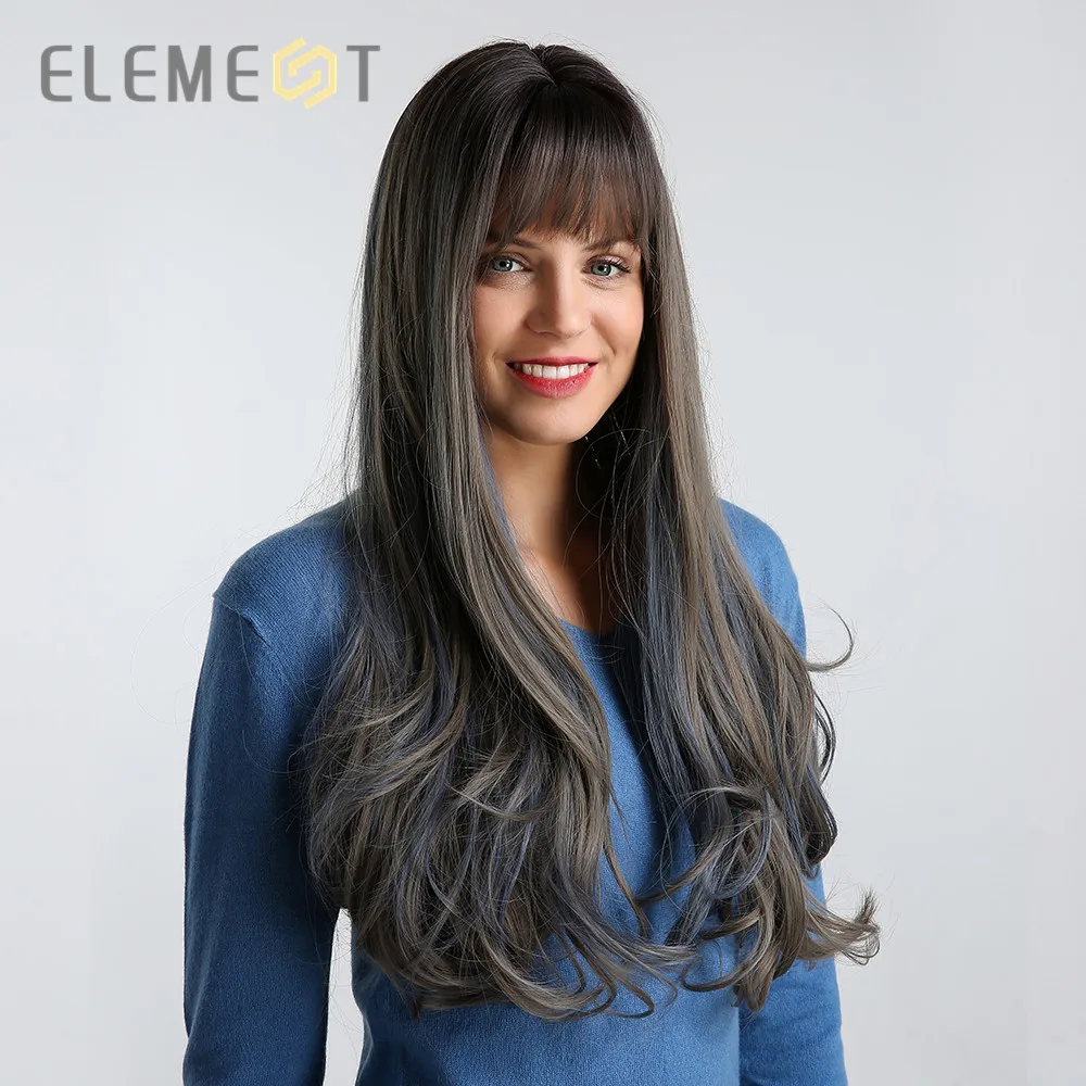 Element 26 inch Long Synthetic Wig With Bangs Natural Wave Layered Blue Highlight Color Heat Resistant Hair Wigs for Women
Element 26 inch Long Synthetic Wig With Bangs Natural Wave Layered Blue Highlight Color Heat Resistant Hair Wigs for Women