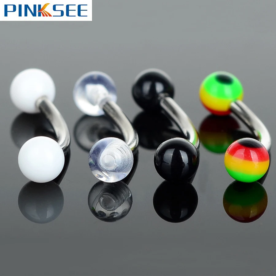 Women Fashion Eyebrow Navel Belly Lip Bar Ring Stainless Steel Acrylic Ball Labret Fake Piercing Body Jewelry 1 pc
Women Fashion Eyebrow Navel Belly Lip Bar Ring Stainless Steel Acrylic Ball Labret Fake Piercing Body Jewelry 1 pc