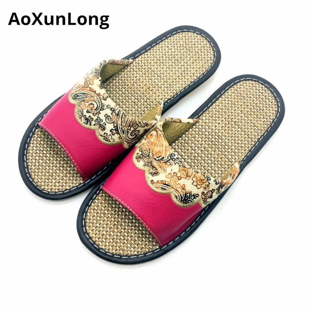Summer Leather Slippers Women Linen Woven Home Slippers Indoor Flat Shoes Woman Red Green Women Flip Flops Size 35/40 8
Summer Leather Slippers Women Linen Woven Home Slippers Indoor Flat Shoes Woman Red Green Women Flip Flops Size 35/40 8