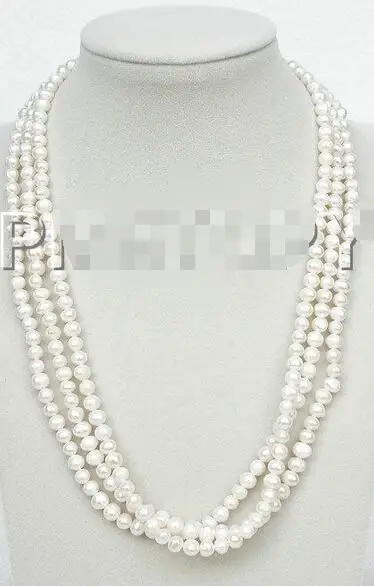 Free Shipping>>new hot 3rows Genuine 20" natural white pearls necklace E1436
Free Shipping>>new hot 3rows Genuine 20" natural white pearls necklace E1436