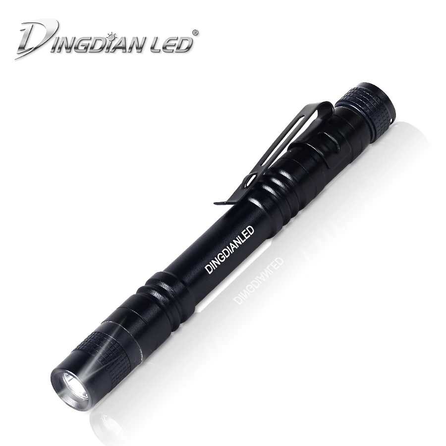 

Mini Pen LED Flashlight 3W 3V AAA*2 Battery White Light Portable Camping Light IP44 Water Resistance 100lm Alumium Led Torch