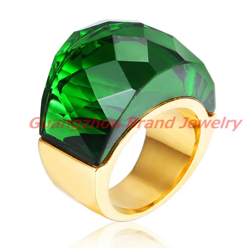 Top Fashion Large Rings for Womens Wedding Jewelry Big Green Crystal Stone Gold Ring Stainless Steel Charming Jewelry
Top Fashion Large Rings for Womens Wedding Jewelry Big Green Crystal Stone Gold Ring Stainless Steel Charming Jewelry