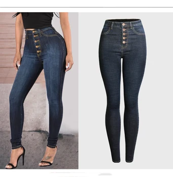 Women Jeans Pants Capris Skinny Jeans Woman High Waist Elastic Buttons Ladies Denim Bottoms Female Slim
Women Jeans Pants Capris Skinny Jeans Woman High Waist Elastic Buttons Ladies Denim Bottoms Female Slim