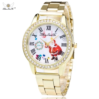 zhou lian fa Women Gold Cute Santa Snowman Pattern Watch Ladies Stainless Steel Rhinestone Dress Quartz-Watch relogios feminino
zhou lian fa Women Gold Cute Santa Snowman Pattern Watch Ladies Stainless Steel Rhinestone Dress Quartz-Watch relogios feminino