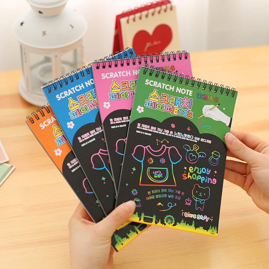The color painting graffiti painted notebook DIY fun magic painting with pen scratch coating size 14x20cm
The color painting graffiti painted notebook DIY fun magic painting with pen scratch coating size 14x20cm