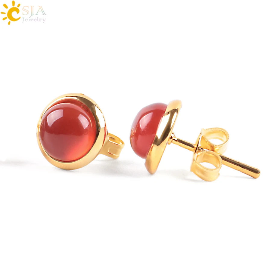 CSJA Cute Tiny Round Stud Earrings for Women Gold Color Ear Piercing Natural Gem Stone Bead Onyx Black Crystal Earring E596
CSJA Cute Tiny Round Stud Earrings for Women Gold Color Ear Piercing Natural Gem Stone Bead Onyx Black Crystal Earring E596