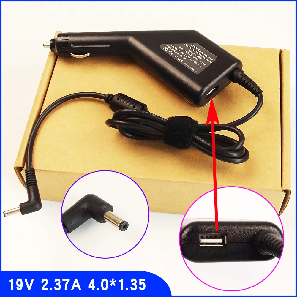AJEYO 19V 2.37A Laptop DC Car Adapter Charger + USB For ASUS X453SA E502SA K553MA X453MA D553MA R515MA R103BA Q504UA X540LA
AJEYO 19V 2.37A Laptop DC Car Adapter Charger + USB For ASUS X453SA E502SA K553MA X453MA D553MA R515MA R103BA Q504UA X540LA