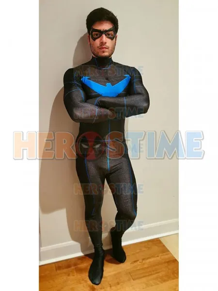 2019 Nightwing Cosplay Costume 3D Printing Lycra Suit Halloween Dick Grayson Zentai Catsuit
2019 Nightwing Cosplay Costume 3D Printing Lycra Suit Halloween Dick Grayson Zentai Catsuit