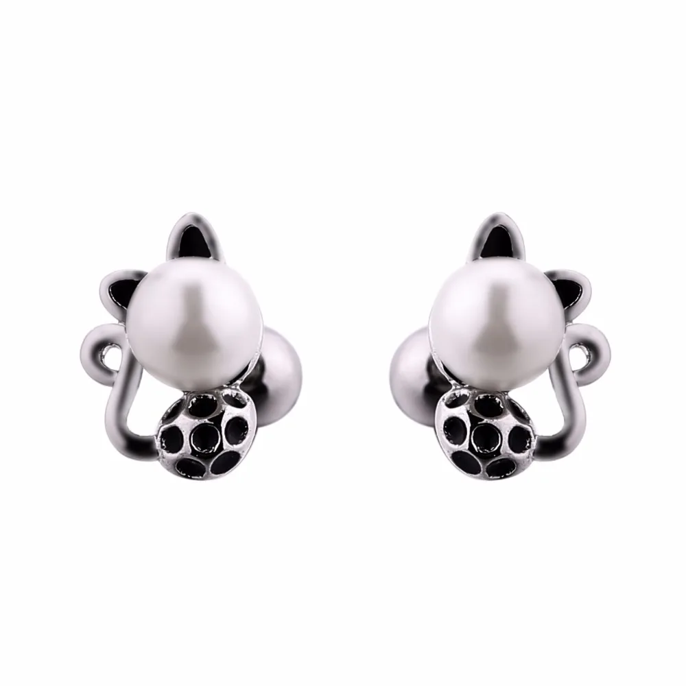High Quality Delicate Sliver Color Cat Shape White Pearl Stud Earrings for Girl Cute Ear Stud Fashion Jewelry
High Quality Delicate Sliver Color Cat Shape White Pearl Stud Earrings for Girl Cute Ear Stud Fashion Jewelry