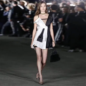 2018 New Arrival Fashion Black And White Patchwork Women Dress Sexy Mesh O Neck Sleeveless Elegant Evening Party Dresses Vestido
2018 New Arrival Fashion Black And White Patchwork Women Dress Sexy Mesh O Neck Sleeveless Elegant Evening Party Dresses Vestido
