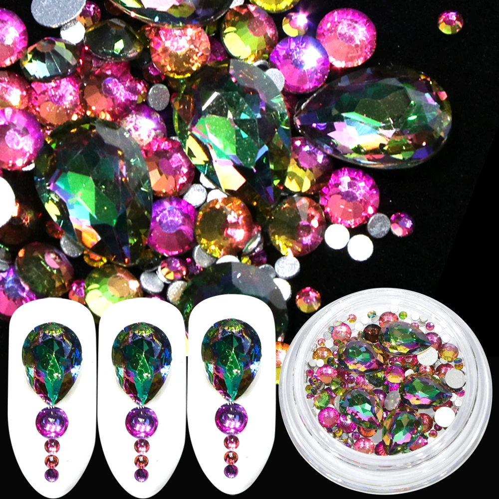 1 Box Glass Nail Rhinestones For Nails Art Decoration Flame Rainbow Waterdrop 3D Stones Mixed Size Jewelry Accessories TR070-1
1 Box Glass Nail Rhinestones For Nails Art Decoration Flame Rainbow Waterdrop 3D Stones Mixed Size Jewelry Accessories TR070-1