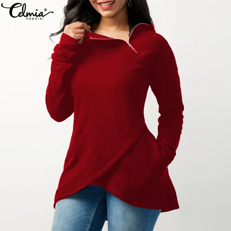 Oversized Tunic Tops Celmia Women Blouses 2019 Autumn Turtleneck Long Sleeve Shirts Zipper Asymmetrical Female Blusas Plus Size
Oversized Tunic Tops Celmia Women Blouses 2019 Autumn Turtleneck Long Sleeve Shirts Zipper Asymmetrical Female Blusas Plus Size