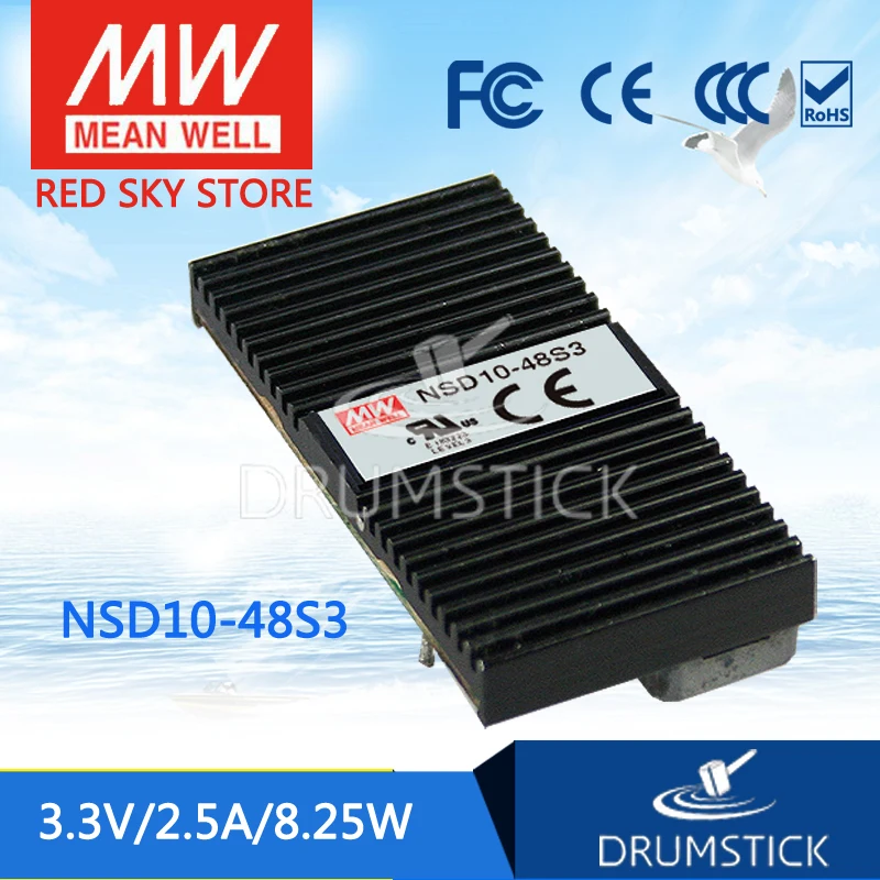 Advantages MEAN WELL NSD10-48S3 3.3V 2.5A meanwell NSD10 3.3V 8.25W DC-DC Regulated Single Output Converter
Advantages MEAN WELL NSD10-48S3 3.3V 2.5A meanwell NSD10 3.3V 8.25W DC-DC Regulated Single Output Converter