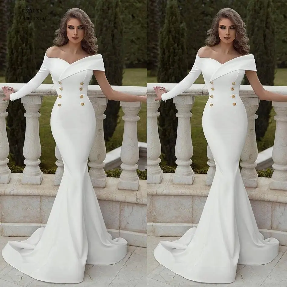 Cheap Sexy Mermaid Wedding Dress 2020 Off The Shoulder Ruffles Sweep Train Vestido De Novia Buttons Robe De Soiree Bridal Gowns
Cheap Sexy Mermaid Wedding Dress 2020 Off The Shoulder Ruffles Sweep Train Vestido De Novia Buttons Robe De Soiree Bridal Gowns