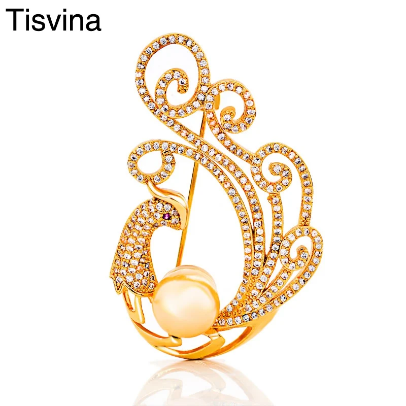 Tisvina Luxury Peacock Brooches for women Natural freshwater pearl Micro pave setting zircon Vintage Brooch pins Accessories
Tisvina Luxury Peacock Brooches for women Natural freshwater pearl Micro pave setting zircon Vintage Brooch pins Accessories