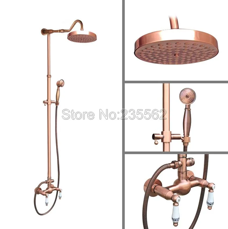 Rainfall Antique Red Copper Bathroom Bathroom Rain Shower Faucet Set Cold and Hot Water Shower Mixer Taps Wall Mounted lrg621
Rainfall Antique Red Copper Bathroom Bathroom Rain Shower Faucet Set Cold and Hot Water Shower Mixer Taps Wall Mounted lrg621